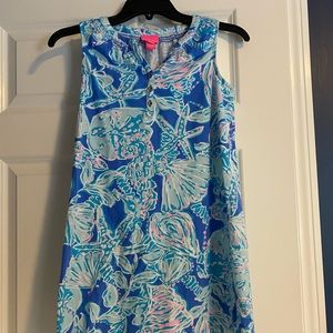 Lilly Pulitzer Mini Essie Dress Blue Haven Pop Up Into The Deep XL 12-14